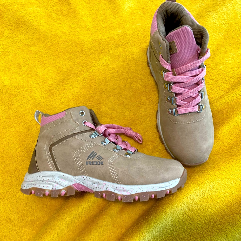 Reebok New RBX Ritah Faux Leather Tan Pink Hiking Boots Shoes size: 7.5 - Picture 5 of 7